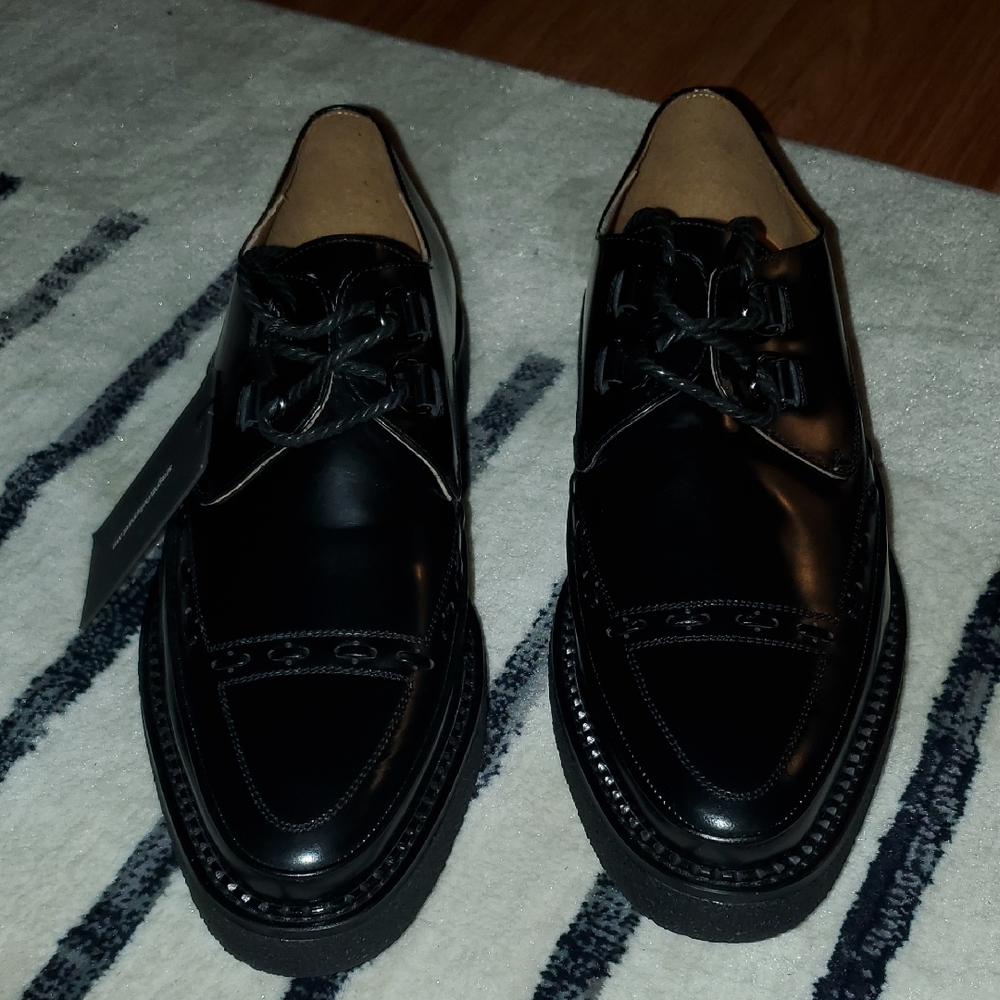 Straight To Hell Black Leather Hawkins Creepers